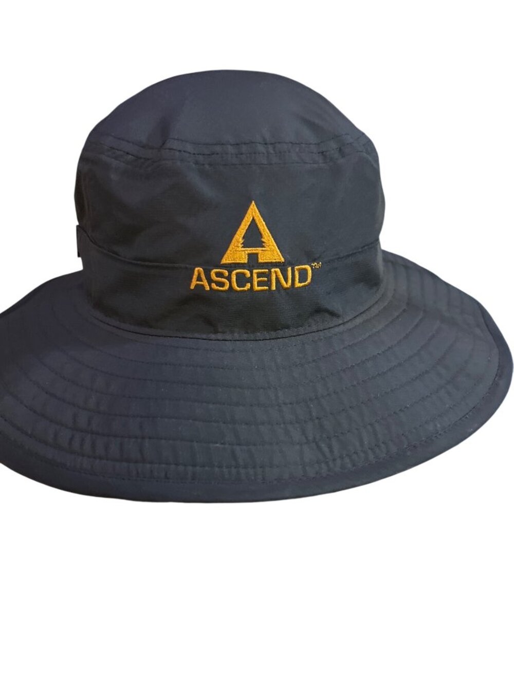 Ascend Wide Brim Bucket Hat Navy Adjustable Chin Strap Used - Picture 2 of 9